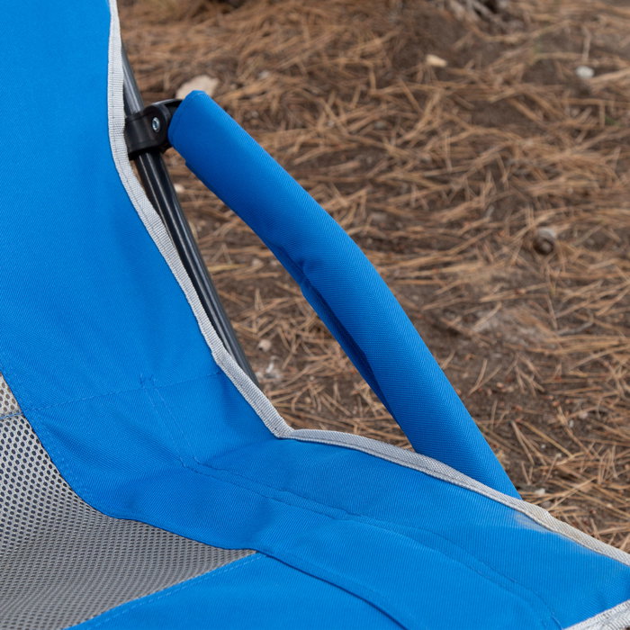 Aktive Silla plegable azul con bolsillo y posavasos Aktive Silla plegable azul con bolsillo y posavasos