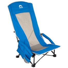 Aktive Silla plegable azul con bolsillo y posavasos