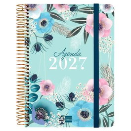 Finocam Agenda Cloe 2027 con Tapa Dura Azul, Formato A5 y Espiral