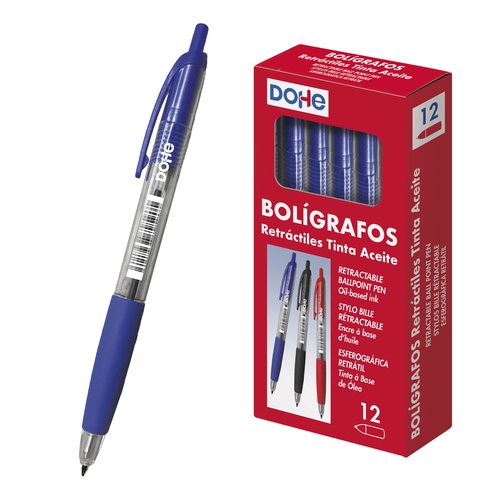 Boligrafo Dohe Retractil 1.0 Mm Azul (Set de 12) Boligrafo Dohe Retractil 1.0 Mm Azul (Set de 12)