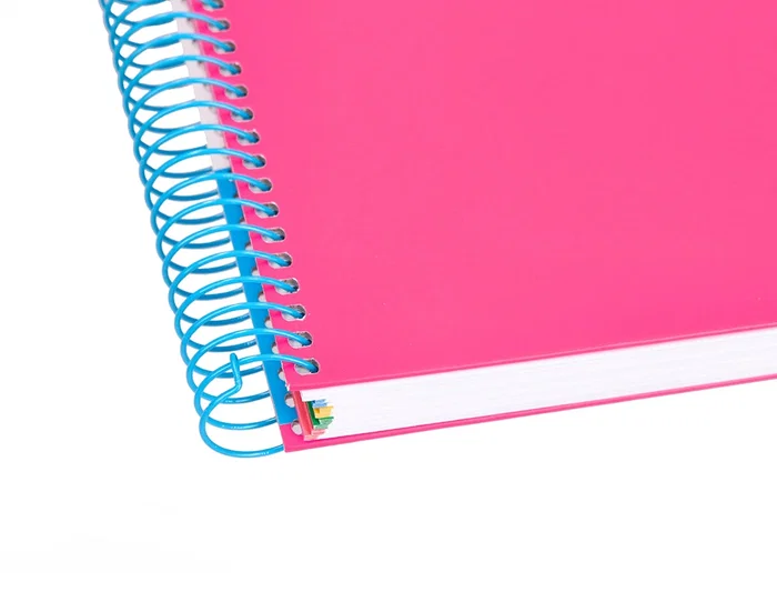 Antartik Cuaderno Espiral A4 Micro Tapa Forrada 120 Hojas 90gr Cuadro 5mm 4 Taladros Color Rosa