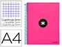 Antartik Cuaderno Espiral A4 Micro Tapa Forrada 120 Hojas 90gr Cuadro 5mm 4 Taladros Color Rosa