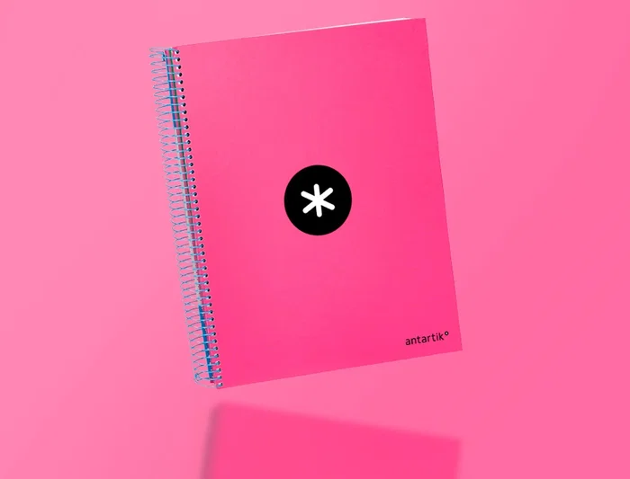 Antartik Cuaderno Espiral A4 Micro Tapa Forrada 120 Hojas 90gr Cuadro 5mm 4 Taladros Color Rosa
