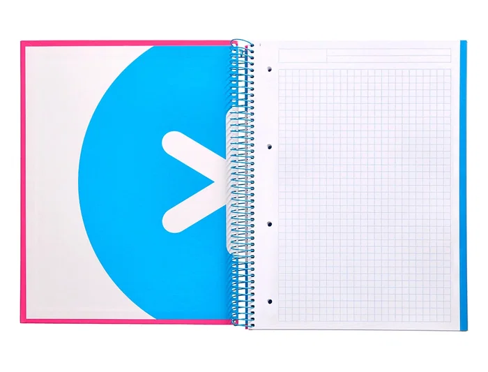 Antartik Cuaderno Espiral A4 Micro Tapa Forrada 120 Hojas 90gr Cuadro 5mm 4 Taladros Color Rosa