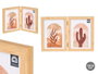 Giftdecor Portafoto Doble Efecto Bambú 13x18 cm en Madera (MDF) y Vidrio Marrón (Set de 12)