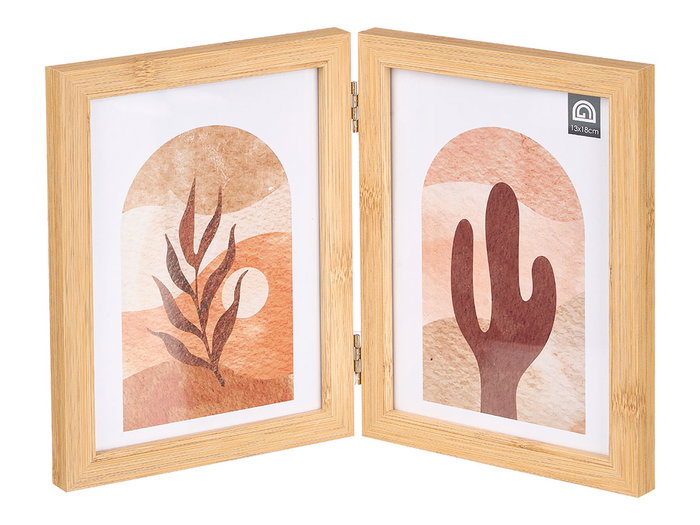 Giftdecor Portafoto Doble Efecto Bambú 13x18 cm en Madera (MDF) y Vidrio Marrón (Set de 12) Giftdecor Portafoto Doble Efecto Bambú 13x18 cm en Madera (MDF) y Vidrio Marrón (Set de 12)