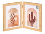 Giftdecor Portafoto Doble Efecto Bambú 13x18 cm en Madera (MDF) y Vidrio Marrón (Set de 12)