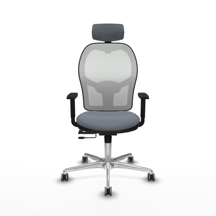 PIQUERAS Y CRESPO Silla de oficina Jorquera con mecanismo Sincro/Traslack, Gris y Blanco
