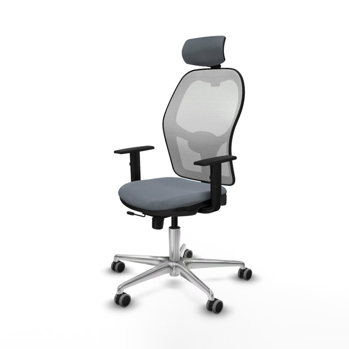 PIQUERAS Y CRESPO Silla de oficina Jorquera con mecanismo Sincro/Traslack, Gris y Blanco