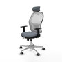 PIQUERAS Y CRESPO Silla de oficina Jorquera con mecanismo Sincro/Traslack, Gris y Blanco