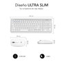Subblim Combo Dual Prestige Extendido Plata/Blanco (Teclado y Ratón Inalámbrico)