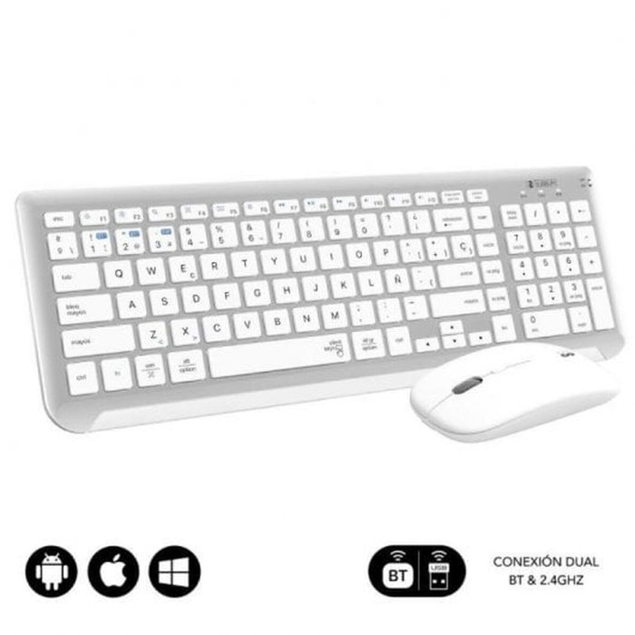 Subblim Combo Dual Prestige Extendido Plata/Blanco (Teclado y Ratón Inalámbrico) Subblim Combo Dual Prestige Extendido Plata/Blanco (Teclado y Ratón Inalámbrico)