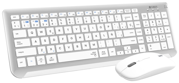 Subblim Combo Dual Prestige Extendido Plata/Blanco SUBKBC-DCEP10