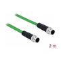 DeLOCK Cable de red M12 D-codificado 4 pin de conector a conector TPU 2 m