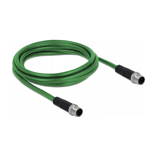 DeLOCK Cable de red M12 D-codificado 4 pin de conector a conector TPU 2 m