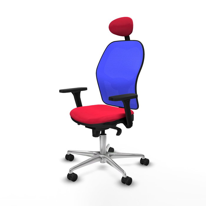 PIQUERAS Y CRESPO Silla de oficina Jorquera con mecanismo Sincro, Rojo y Azul