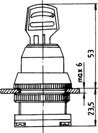 PROMET Interruptor Rotativo con Llave NEF30-BXY 30mm NC + NA PROMET Interruptor Rotativo con Llave NEF30-BXY 30mm NC + NA