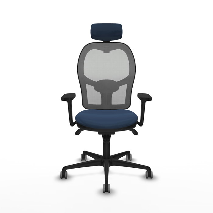PIQUERAS Y CRESPO Silla de oficina Jorquera con mecanismo Sincro, Azul marino y Gris