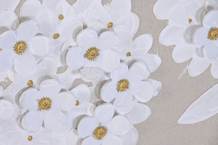 DKD Home Decor Cuadro Lienzo MDF Flores Surtido de 2 Unidades