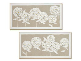 DKD Home Decor Cuadro Lienzo MDF Flores Surtido de 2 Unidades