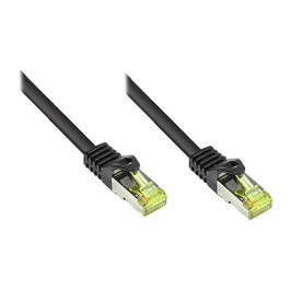 GoodConnections Cable de red RJ45 Cat 7 S/FTP 15 metros negro, 10 Gb/s, 600 MHz, sin halógenos, contacto chapado en oro