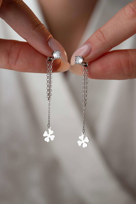 Heliophilia Silver NRZ1000269 Pendientes de Plata de Ley, Elegantes, 5cm Longitud, 0.5cm Ancho, Plateado