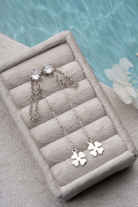 Heliophilia Silver NRZ1000269 Pendientes de Plata de Ley, Elegantes, 5cm Longitud, 0.5cm Ancho, Plateado