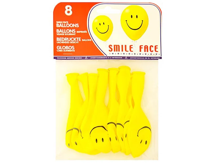 Blanca Globos de Cara Sonriente Biodegradables