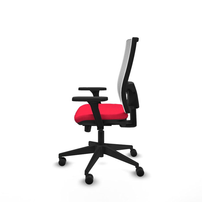 PIQUERAS Y CRESPO Silla de oficina Horna con mecanismo Sincro/Traslack, Rojo y Blanco