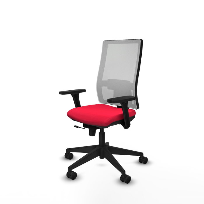PIQUERAS Y CRESPO Silla de oficina Horna con mecanismo Sincro/Traslack, Rojo y Blanco
