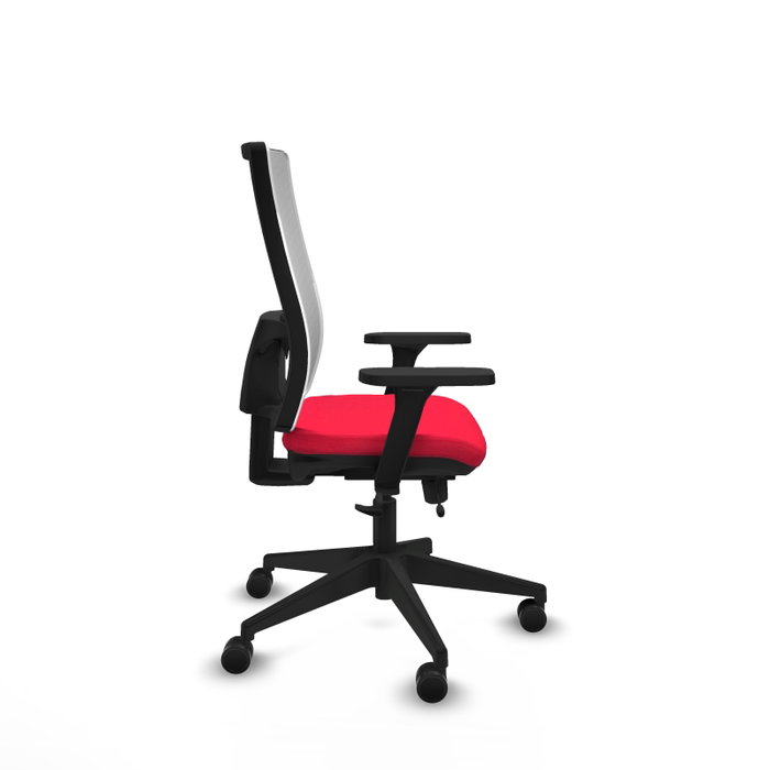 PIQUERAS Y CRESPO Silla de oficina Horna con mecanismo Sincro/Traslack, Rojo y Blanco