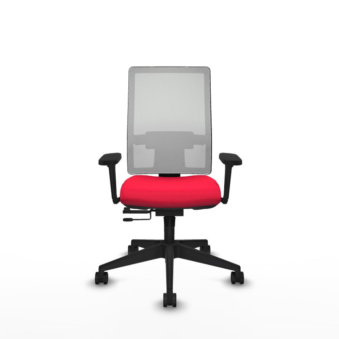 PIQUERAS Y CRESPO Silla de oficina Horna con mecanismo Sincro/Traslack, Rojo y Blanco
