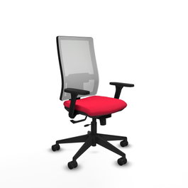 PIQUERAS Y CRESPO Silla de oficina Horna con mecanismo Sincro/Traslack, Rojo y Blanco