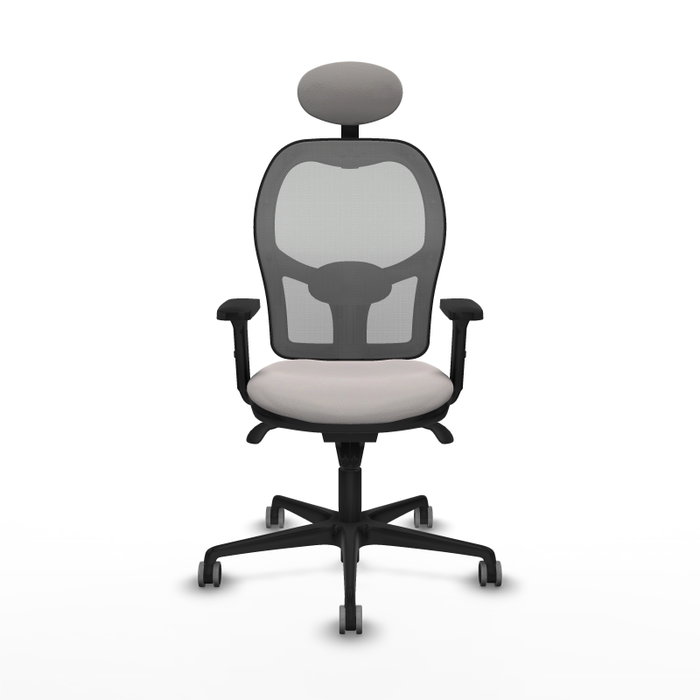 PIQUERAS Y CRESPO Silla de oficina Jorquera con mecanismo Sincro, Blanco y Gris
