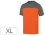 Deltaplus Camiseta de Algodón Bicolor Manga Corta Gris/Naranja Talla XL