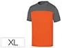 Deltaplus Camiseta de Algodón Bicolor Manga Corta Gris/Naranja Talla XL
