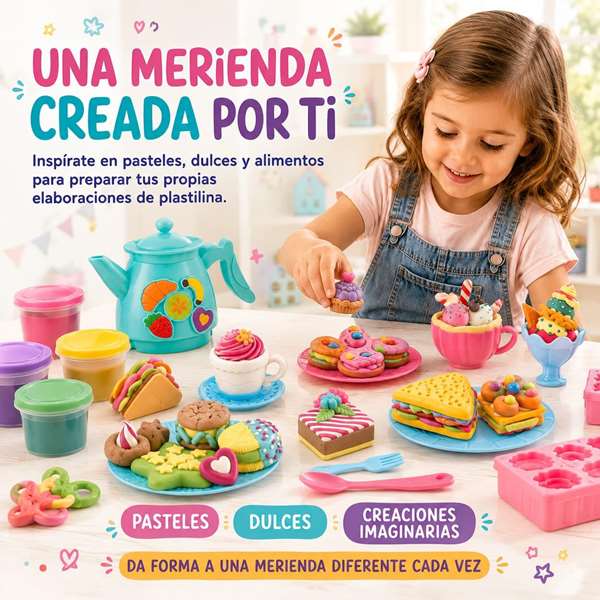 Jugatoys - pequeñ@sartistas Juego de plastilina Hora del té, 36 piezas