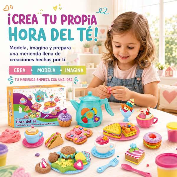 Jugatoys - pequeñ@sartistas Juego de plastilina Hora del té, 36 piezas