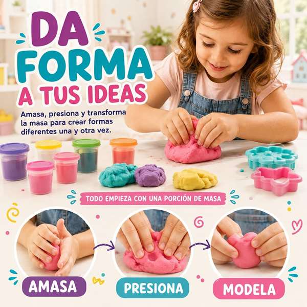 Jugatoys - pequeñ@sartistas Juego de plastilina Hora del té, 36 piezas
