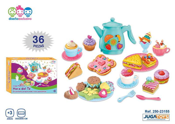 Jugatoys - pequeñ@sartistas Juego de plastilina Hora del té, 36 piezas