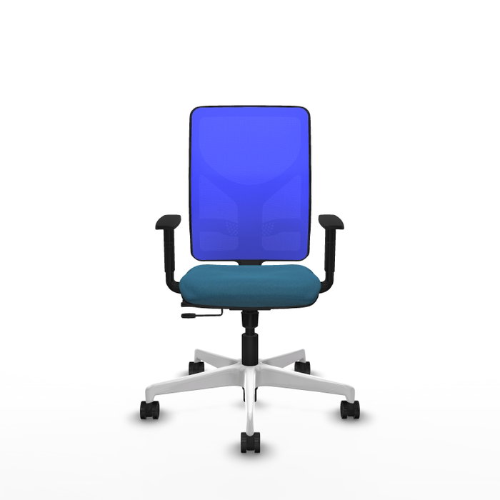 PIQUERAS Y CRESPO Silla de oficina Motilla con mecanismo Sincro/Traslack, Verde petróleo y Azul