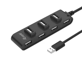 Equip Hub USB 2.0 con 7 Puertos, Negro