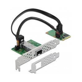 DeLOCK 95267 Tarjeta de Expansión Mini PCIe a SFP Gigabit LAN, Full-Height/Half-Length, para Windows y Linux