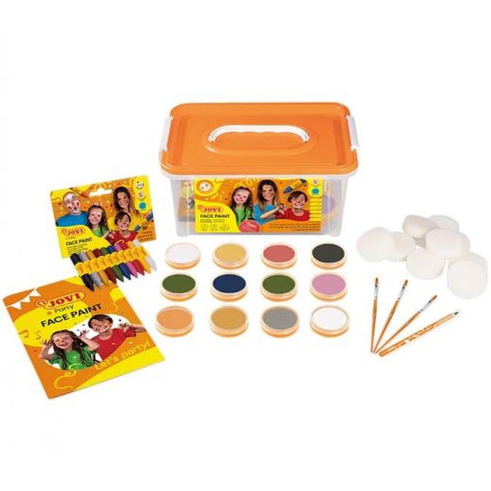 JOVI Baúl escolar de maquillaje con 12 botes surtidos de 8ml y útiles