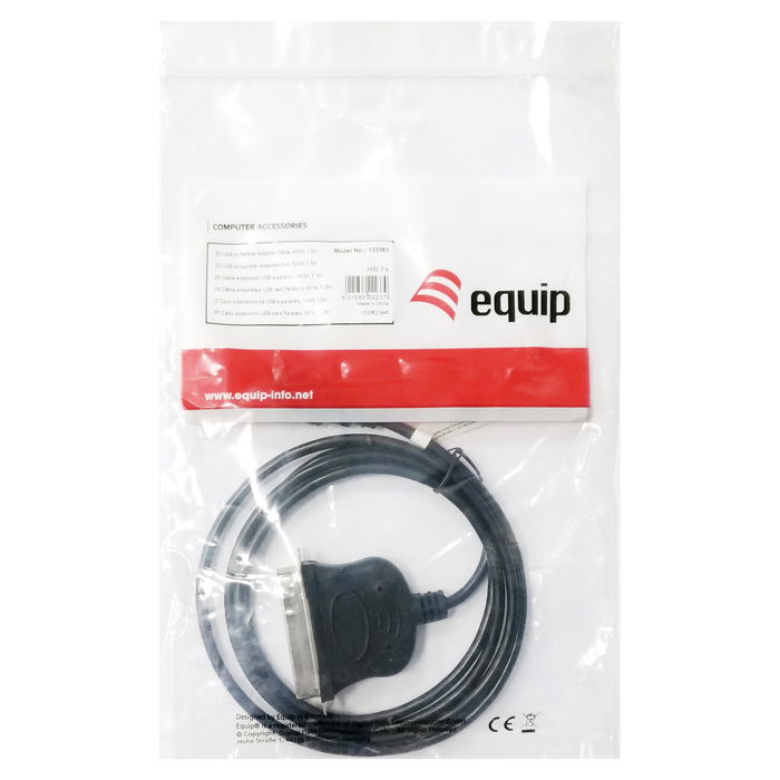EQUIP Adaptador USB-A a Paralelo EPP.ECP.bidi St/St 1.50m Negro Cable USB a Centronics 36