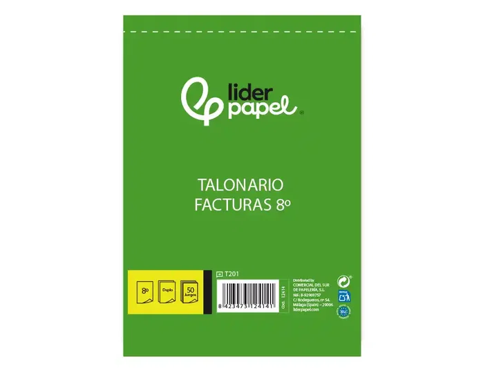 Liderpapel Talonario de facturas T201 octavo original y copia Liderpapel Talonario de facturas T201 octavo original y copia