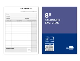 Liderpapel T201 Talonario de Facturas Original y Copia 8º