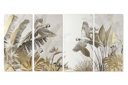 DKD Home Decor Set de 4 Cuadros Lienzo Tropical 280x140x4 cm
