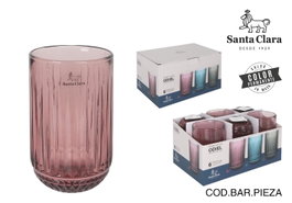 Santa Clara Vaso Alto Odiel Morado, 430 cc, 8 x 13 x 8 cm, Vidrio (36 Unidades)