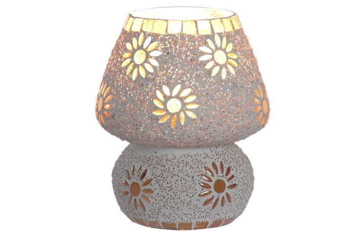 DKD Home Decor Lampara Sobremesa Indio Blanco Cobre 13x17x13 cm 4 Unidades